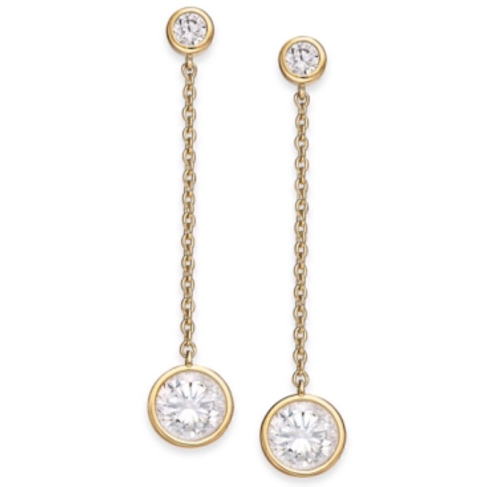 Eliot Danori Crystal Linear Drop Earrings Gold-Tone NWT